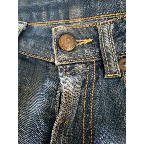 R13 Denim Stretch Leather Chaps Leggings Blue Size 24 Italy (B2 - Picture 7 of 8